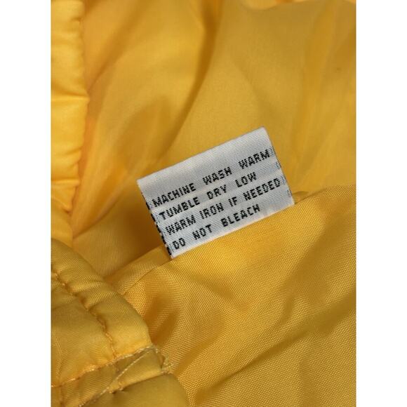 Snow Weather Vintage Puffer Coat Womens 20W Yellow Zip Hooded Nylon Insulated - Picture 16 of 16